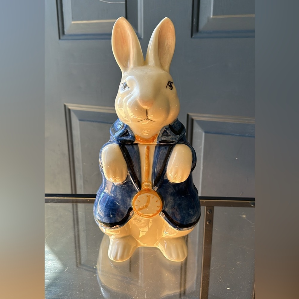 Vintage White Rabbit- Alice in Wonderland Cookie Jar